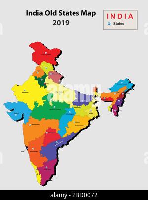 Blank political outline map of Asia continent. Vector illustration ...