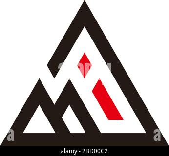 letter mi triangle geometric design symbol logo vector Stock Vector
