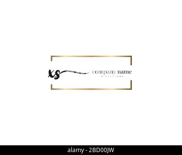 XS Initial Letter handwriting logo hand drawn template vector, logo for beauty, cosmetics, wedding, fashion and business Stock Vector