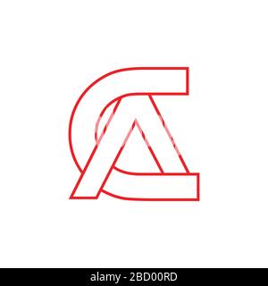 letter ca linked thin line logo vector Stock Vector