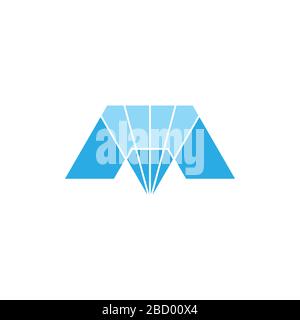 stripes blue diamond symbol logo vector Stock Vector