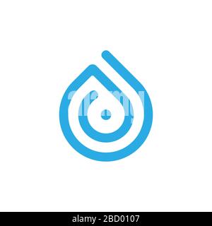 letter d drop water circle line geometric logo vector Stock Vector