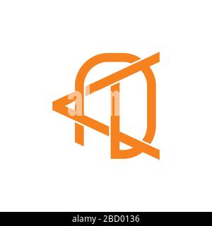 abstract letter kn linked line arrow logo vector Stock Vector