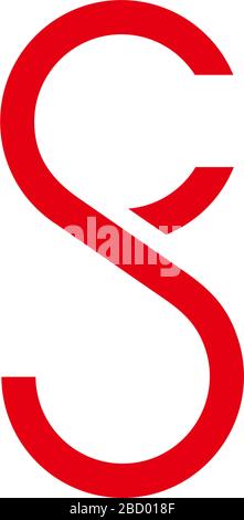 letter sf simple geometric loop line design symbol logo vector Stock Vector