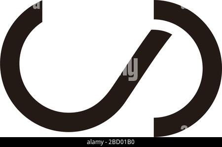 letter j abstract simple geometric oval shape logo vector Stock Vector