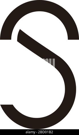 abstract letter sj simple geometric lines art logo vector Stock Vector