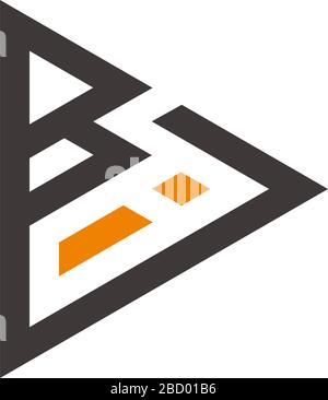 letter bi triangle geometric design symbol logo vector Stock Vector