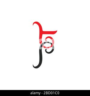 letter tp linked curves logo vector Stock Vector