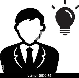 business man with idea / inspiration icon Stock Vector