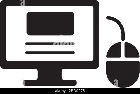 monitor and mouse ( internet / business) icon Stock Vector