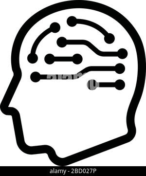 AI , artificial intelligence, deep learning / vector flat icon Stock Vector