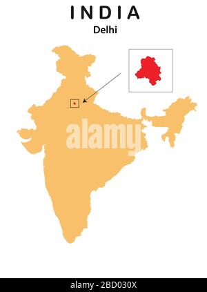 Delhi map of Indian state. Delhi map vector illustration. Delhi vector ...