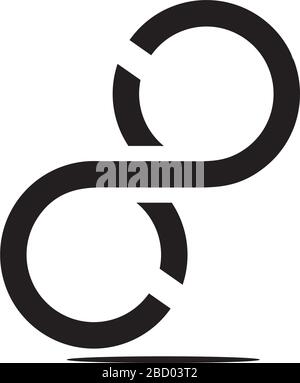infinity loop line simple shadow motion design logo vector Stock Vector
