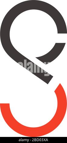 letter ps motion line abstract geometric logo vector Stock Vector
