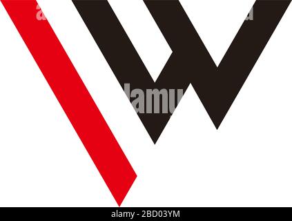 letter iw simple lines art abstract geometric logo vector Stock Vector