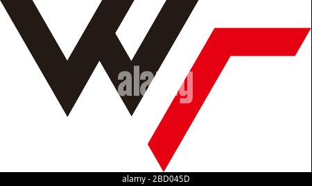 letter wr arrow up simple geometric line logo vector Stock Vector
