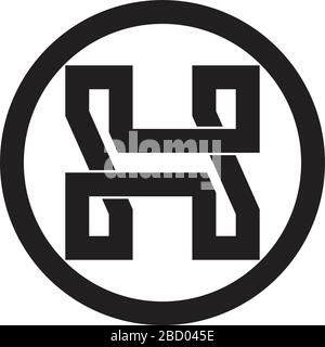 letter h s infinity line logo vector Stock Vector