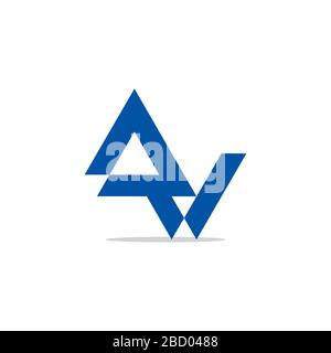 abstract letter wa simple triangle geometric logo vector Stock Vector
