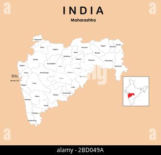 Map of Satara District in Maharashtra, India Stock Photo - Alamy