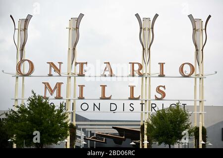 General overall view of the Ontario Mills mall, Saturday, April 4, 2020, in Ontario, California, USA. (Photo by IOS/Espa-Images) Stock Photo