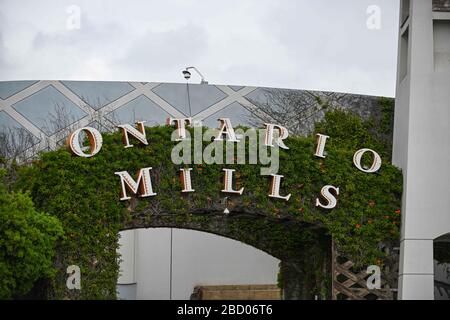 General overall view of the Ontario Mills mall, Saturday, April 4, 2020, in Ontario, California, USA. (Photo by IOS/Espa-Images) Stock Photo