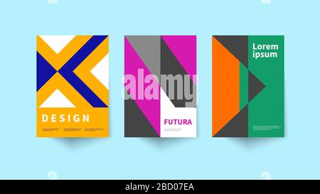 Minimalistic geometric poster, minimal cover template, A4 brochure, swiss style vector graphic design Stock Vector