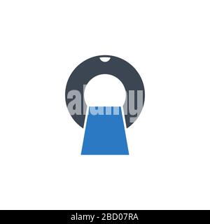 MRI related vector glyph icon. Stock Vector