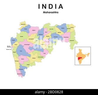 Map of Satara District in Maharashtra, India Stock Photo - Alamy