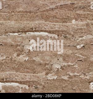 Natural travertine stone texture. Seamless square background, tile ready. Stock Photo