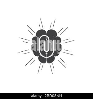 brain file attach symbol decoration vector Stock Vector