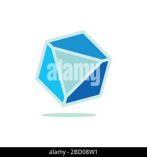 3d gem simple geometric symbol logo vector Stock Vector