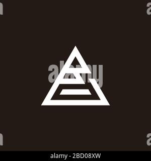 letter d pencil negative space geometric triangle logo vector Stock Vector