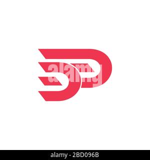 letter dd simple geometric motion logo vector Stock Vector