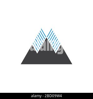 simple stripes triangle mountain silhouette symbol vector Stock Vector