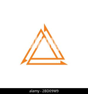 triangle line arrow geometric design logo vector Stock Vector