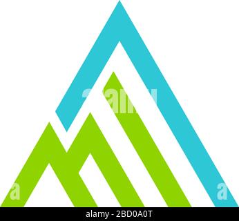letter m stripes mountain sky colorful geometric logo vector Stock Vector