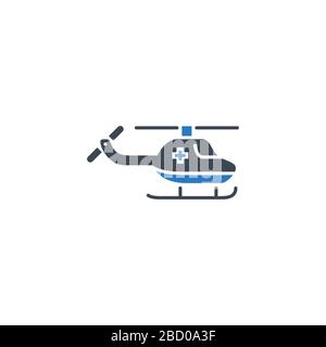 Emergency Helicopter related vector glyph icon. Stock Vector