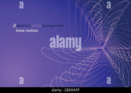 Background from gradient and abstract rotating shapes from lines. Stock Vector