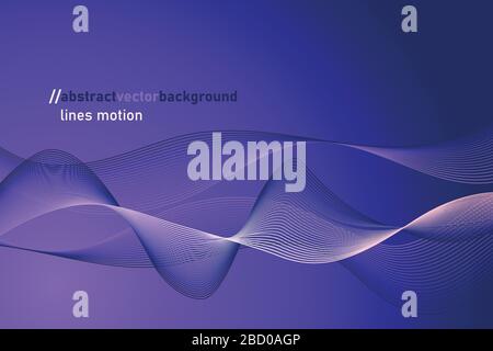 Background from gradient and abstract rotating shapes from lines. Stock Vector