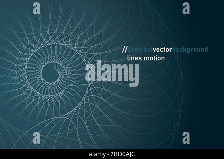 Background from gradient and abstract rotating shapes from lines. Stock Vector