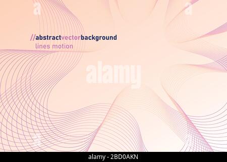 Background from gradient and abstract rotating shapes from lines. Stock Vector