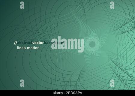 Background from gradient and abstract rotating shapes from lines. Stock Vector