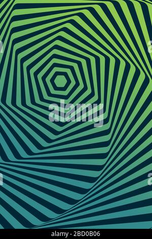 Abstract background with rotation effect. Gradient hexagonal movement backdrop Stock Vector
