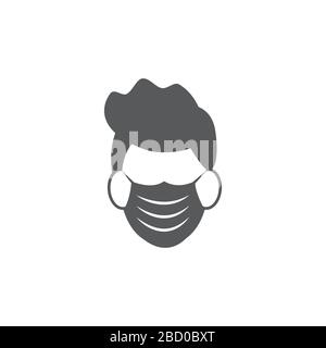 Face mask icon on white background Stock Vector