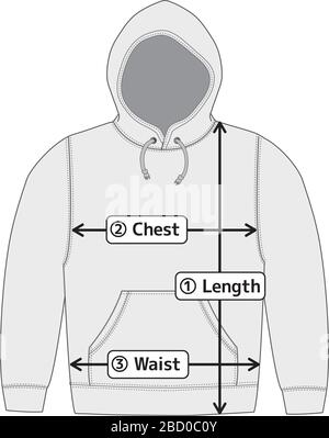 Clothing size chart vector illustration ( Baseball shirt Stock Vector Image  & Art - Alamy