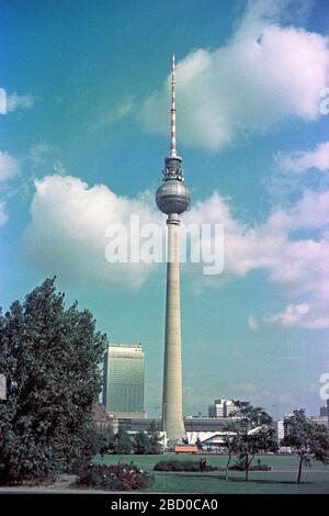 television tower, October 1980, East Berlin, East Germany Stock Photo