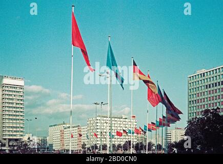 Fragmented High Rise Building Berlin, Germany, 1980. High-rise apartment buildings in a large post ...
