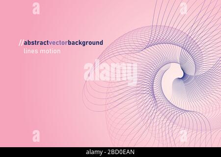 Background from gradient and abstract rotating shapes from lines. Stock Vector