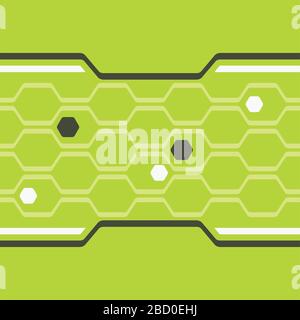 Digital honeycomb vector seamless pattern. Abstract hexagon techno background Stock Vector
