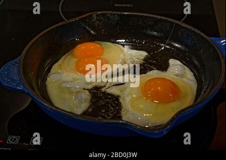 If superstitious a double yolked egg is meant to signify a pregnancy in the family Stock Photo
